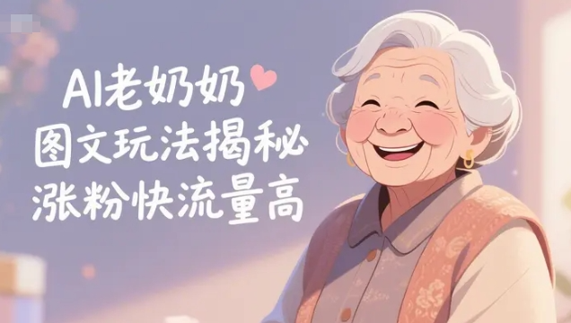 AI老奶奶图文玩法揭秘，涨粉快流量高，可快速起号变现-AI创作学习-提示词应用-短视频玩法青花瓷AI学习网
