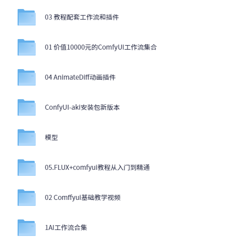 B站精品课《AI-Comfyui工作流+FLUX模型视频教程合集（附配套课件）》-AI创作学习-提示词应用-短视频玩法青花瓷AI学习网