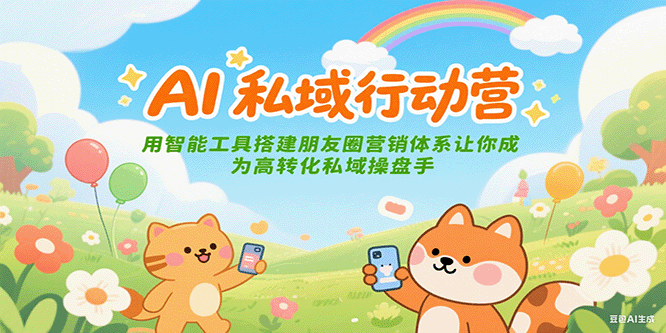 AI私域行动营：用智能工具，搭建朋友圈营销体系，让你成为高转化私域操盘手-AI创作学习-提示词应用-短视频玩法青花瓷AI学习网