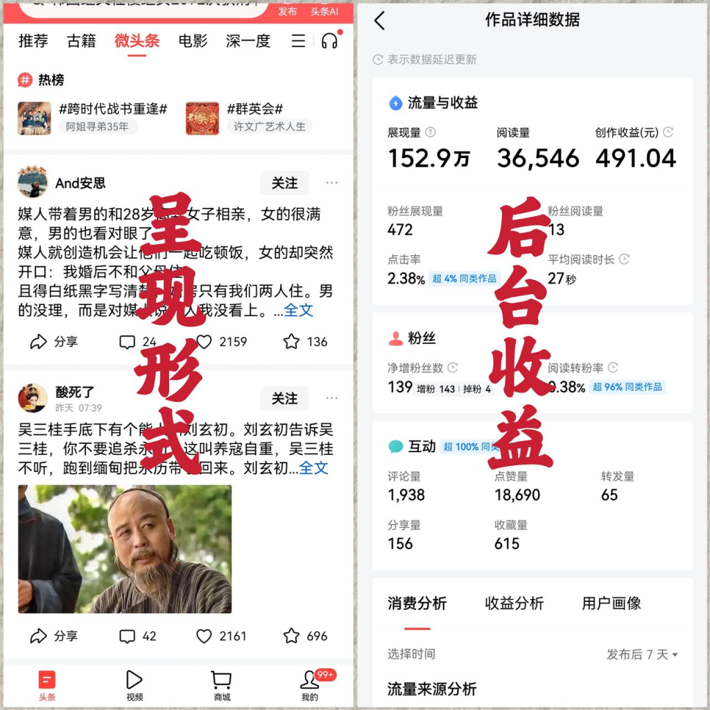 AI写作：微头条两种玩法：情怀+对联，日入300+【详细实操教学】-AI创作学习-提示词应用-短视频玩法青花瓷AI学习网