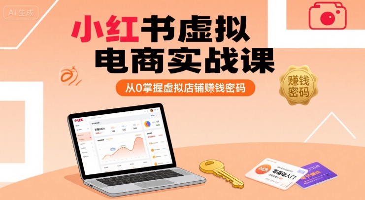 小红书虚拟电商实战课，从0掌握虚拟店铺賺钱密码【附全套文档】-AI创作学习-提示词应用-短视频玩法青花瓷AI学习网
