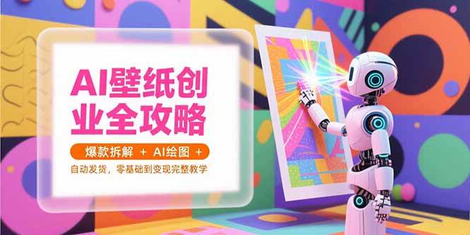 AI壁纸创业全攻略，爆款拆解+AI绘图+自动发货，零基础到变现完整教学-AI创作学习-提示词应用-短视频玩法青花瓷AI学习网