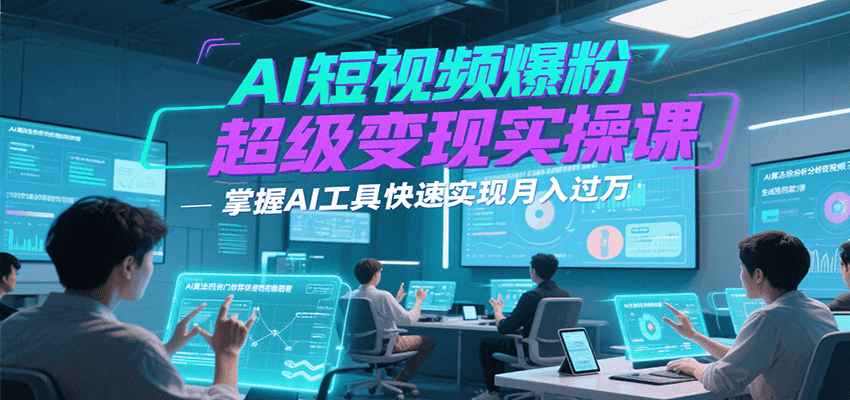 AI短视频爆粉超级变现实操课：一部手机玩转AI流量变现，月入过W-AI创作学习-提示词应用-短视频玩法青花瓷AI学习网