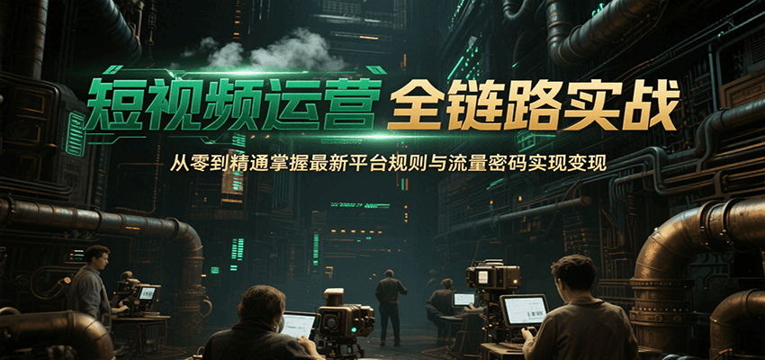 短视频运营全链路实战，从零到精通掌握最新平台规则与流量密码实现变现-AI创作学习-提示词应用-短视频玩法青花瓷AI学习网