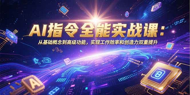 AI指令全能实战课：从基础概念到高级功能，实现工作效率和创造力双重提升-AI创作学习-提示词应用-短视频玩法青花瓷AI学习网