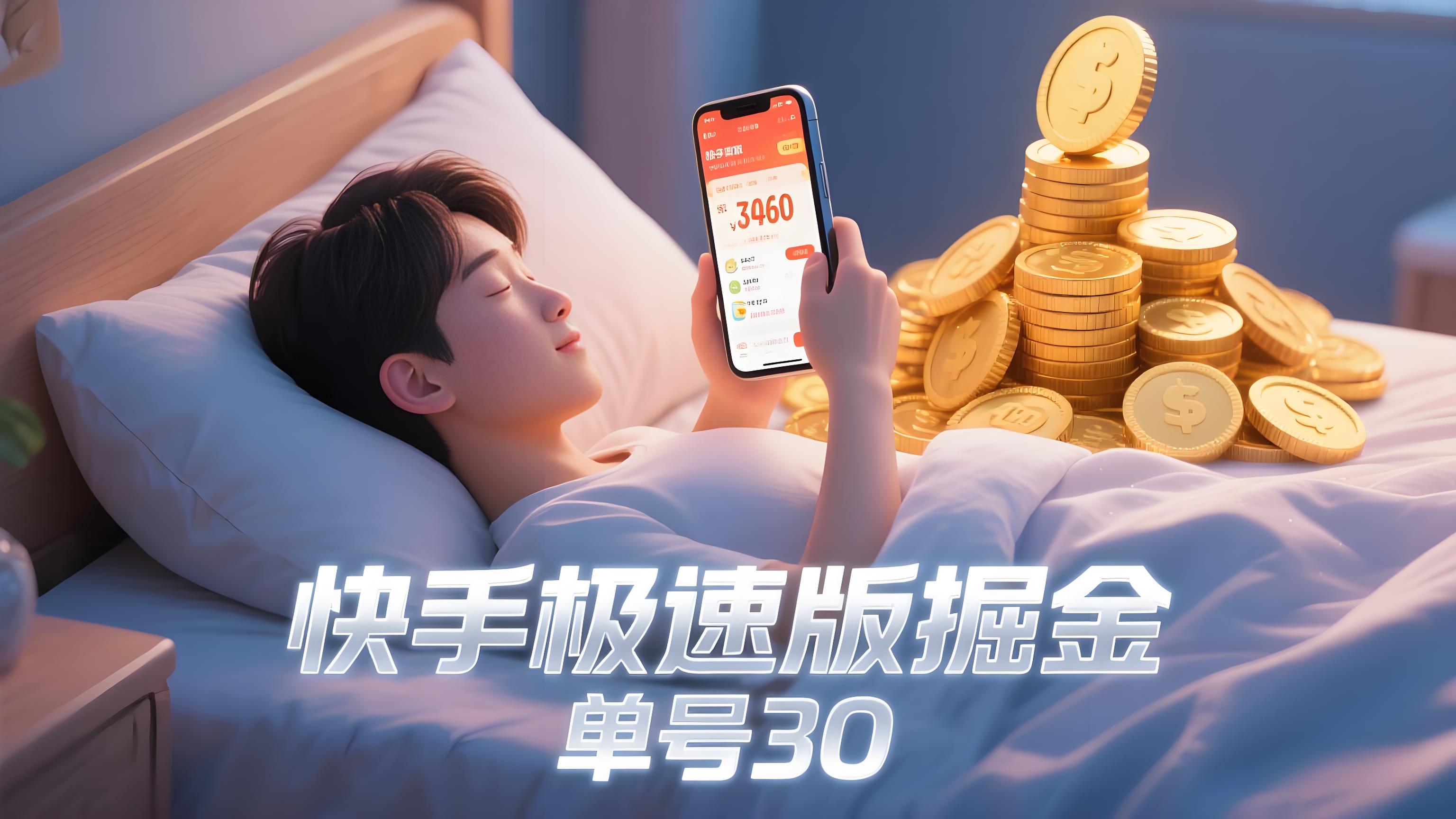 快手极速版掘金，无需自己看广告，一键代挂，单号30+-AI创作学习-提示词应用-短视频玩法青花瓷AI学习网