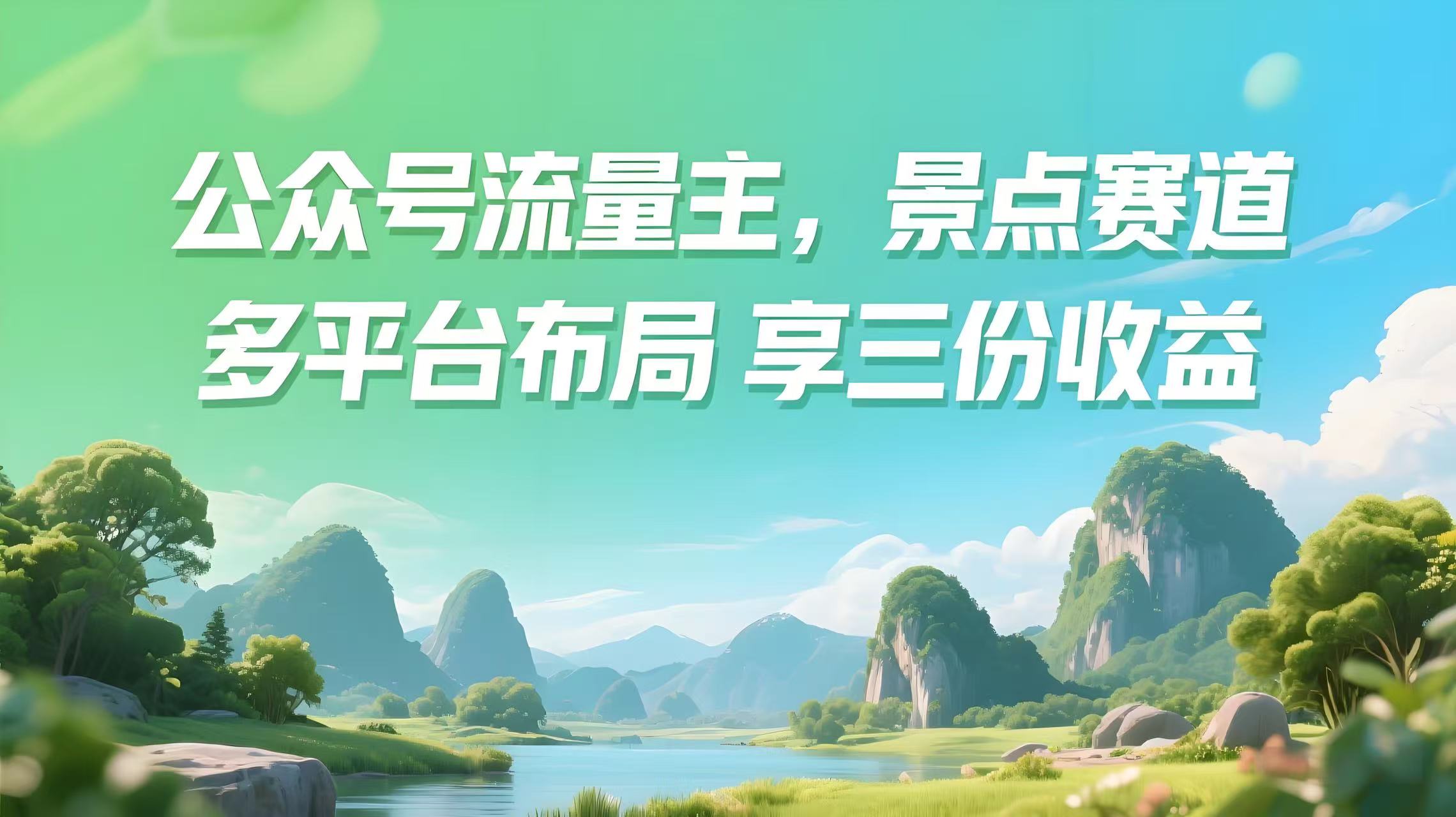 （评论可见）公众号流量主-景点盘点 流量巨大 多平台布局享3份收益-AI创作学习-提示词应用-短视频玩法青花瓷AI学习网