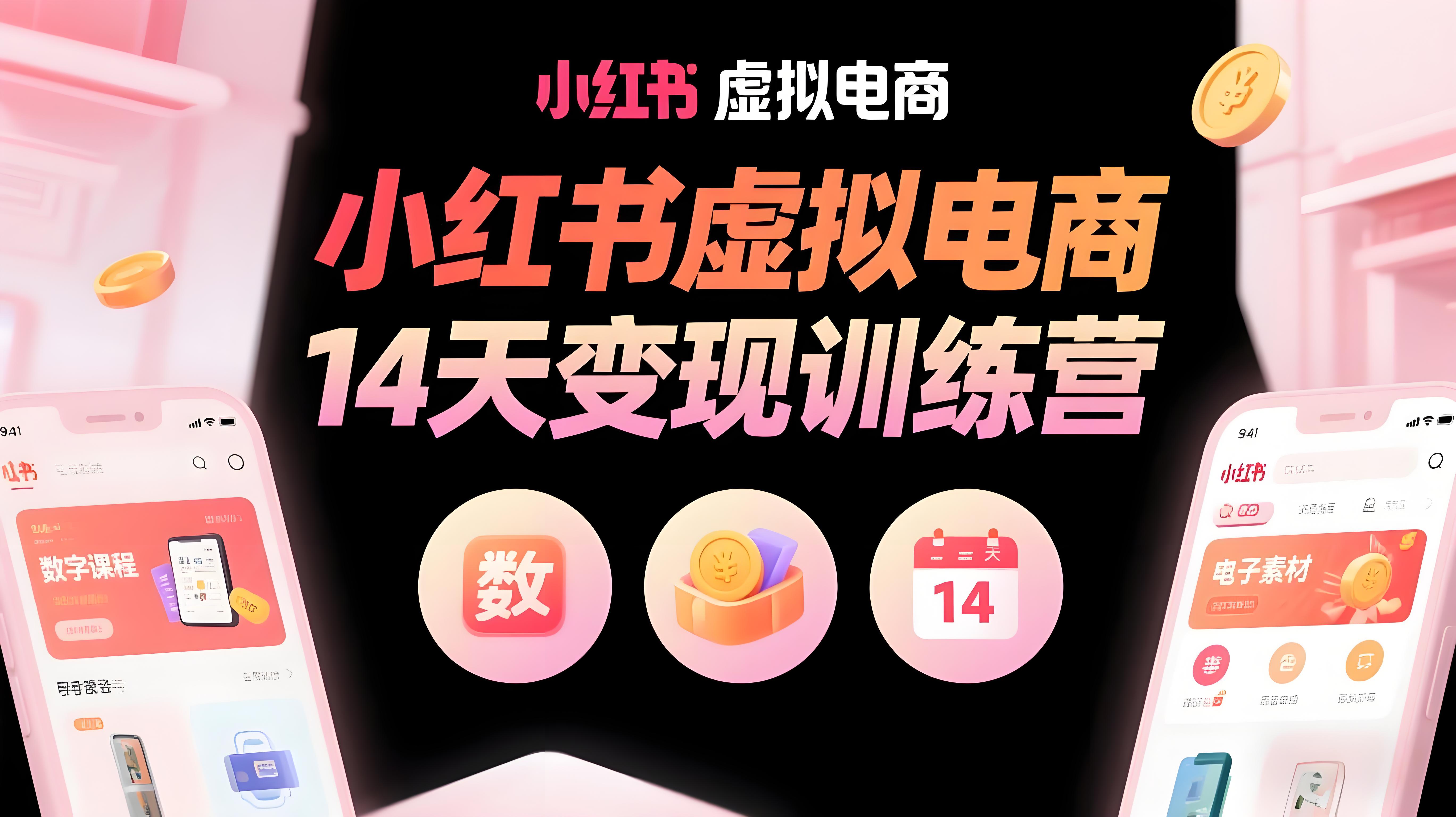 小红书虚拟电商14天变现训练营，虚拟产品，2025年普通人在小红书最后的搞钱机会-AI创作学习-提示词应用-短视频玩法青花瓷AI学习网