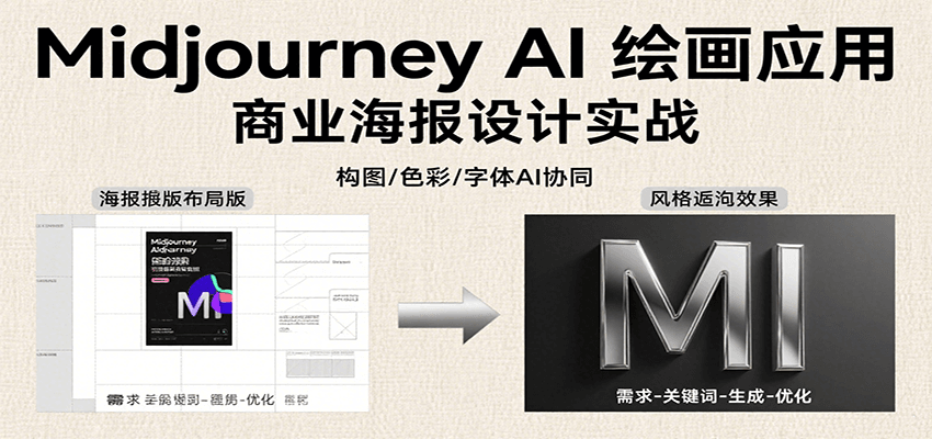 Midjourney AI绘画：关键词指令解析、漫画头像制作、海报设计、3D人物生成等-AI创作学习-提示词应用-短视频玩法青花瓷AI学习网