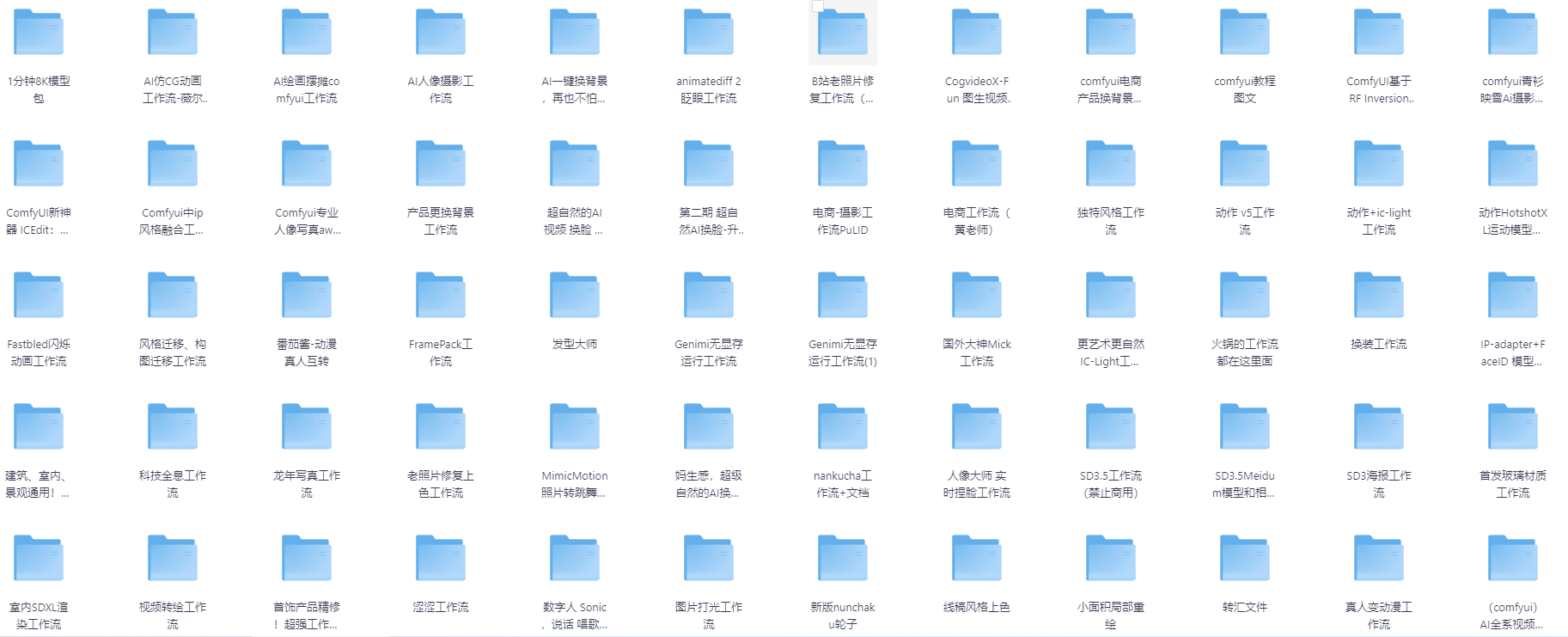 ComfyUI 工作流合集：电商、换脸、转绘、老照片修复等-AI创作学习-提示词应用-短视频玩法青花瓷AI学习网