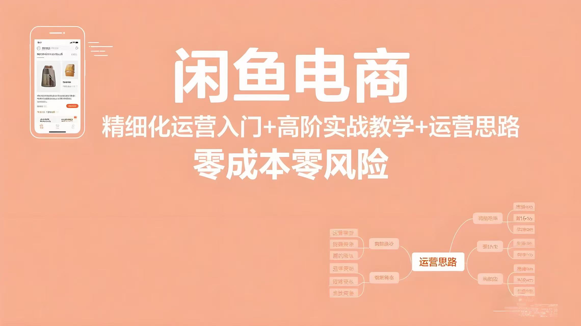 闲鱼：精细化运营入门+高阶实战教学+运营思路，零成本零风险轻创业电商项目-AI创作学习-提示词应用-短视频玩法青花瓷AI学习网