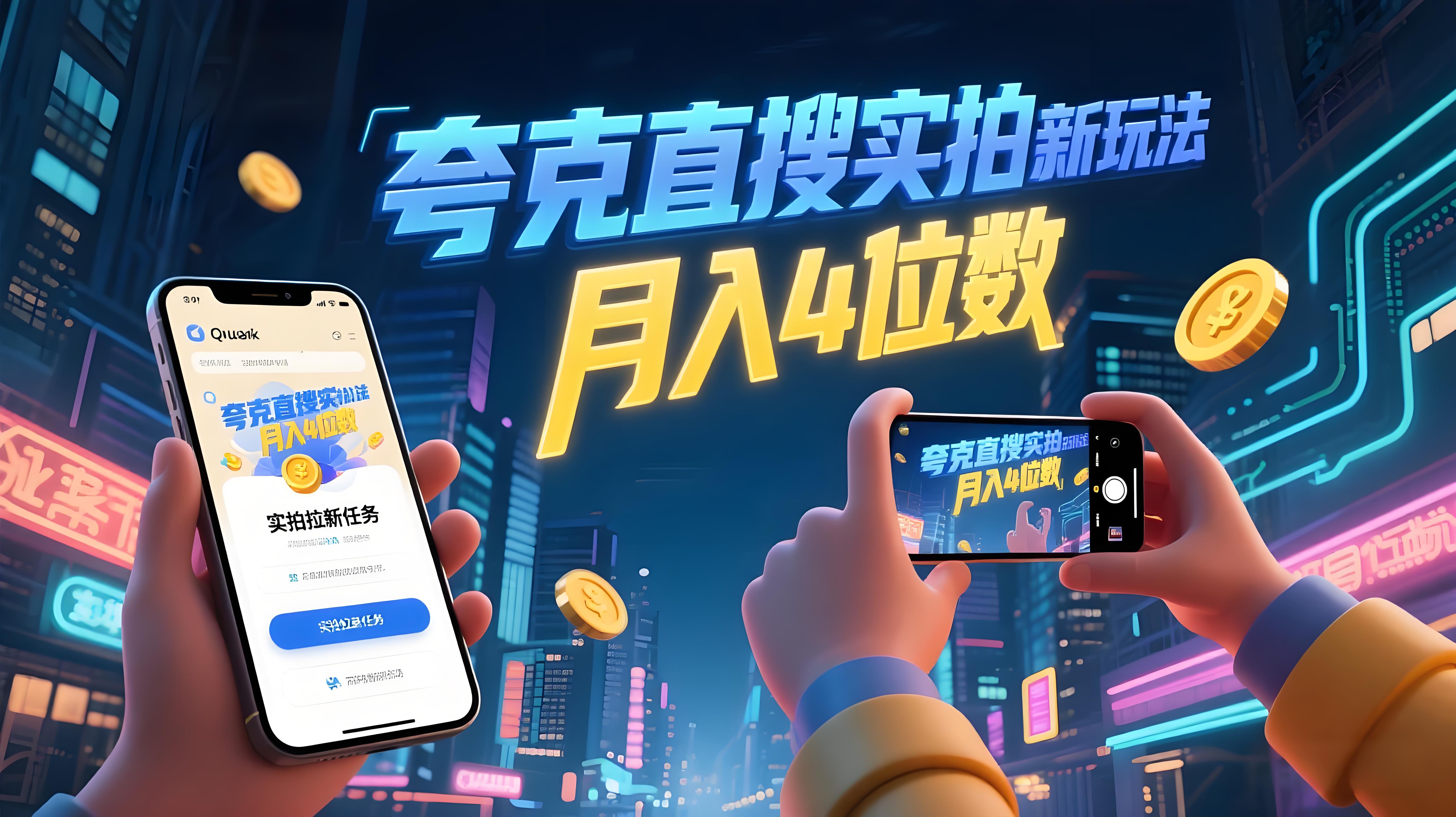 （评论可见）夸克直搜实拍拉新玩法，小白也可以日入四位数-AI创作学习-提示词应用-短视频玩法青花瓷AI学习网